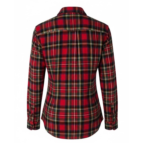 LLBean Relaxed Fit Flannel Shirt Red Plaid Cotton Button Down Long Sleeve Mens L - Picture 3 of 14